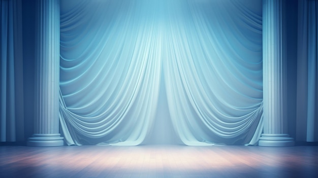 Stage with curtain arrangement