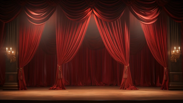 Stage with curtains