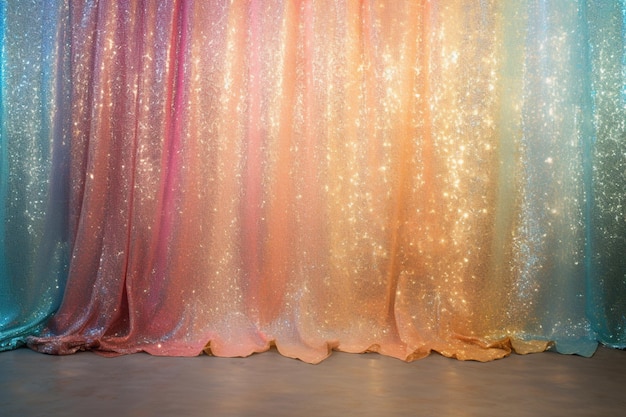 stage with glittery curtains