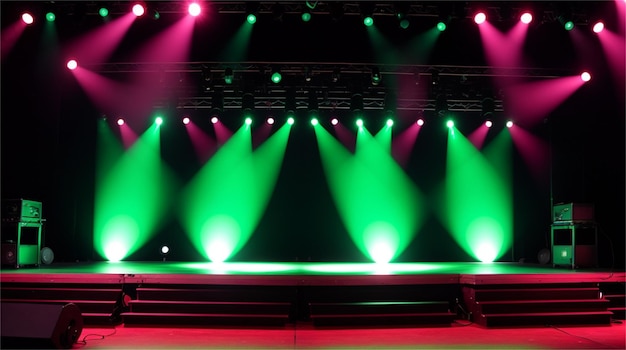 A stage with a green and red light that says'green '