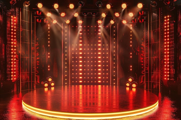 a stage with a light on it and a stage with lights on it
