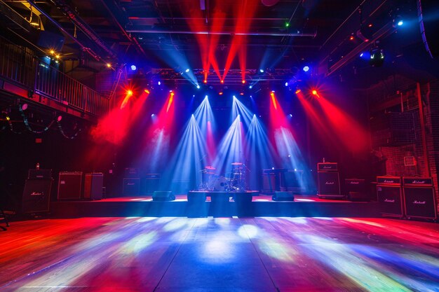 a stage with a light on it and a stage with a red and blue light on itLighting effects for large in