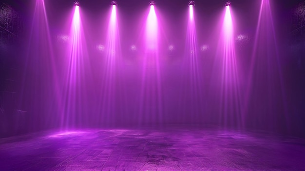 Photo a stage with a purple background and a stage with purple lights