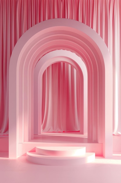 stage with red curtains