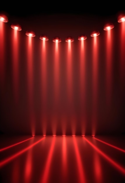 Photo a stage with a red light and a stage with lights on it