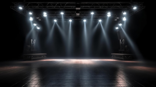 A stage with a spotlight that says'stage'on it