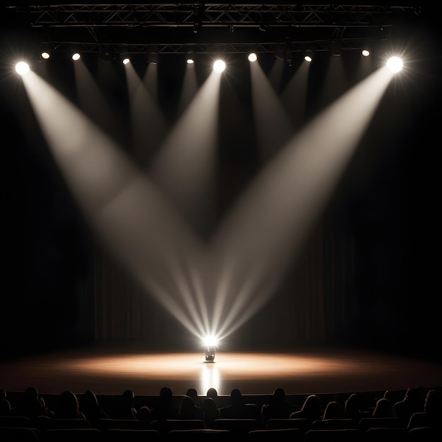 Photo a stage with a stage with a stage with lights on it