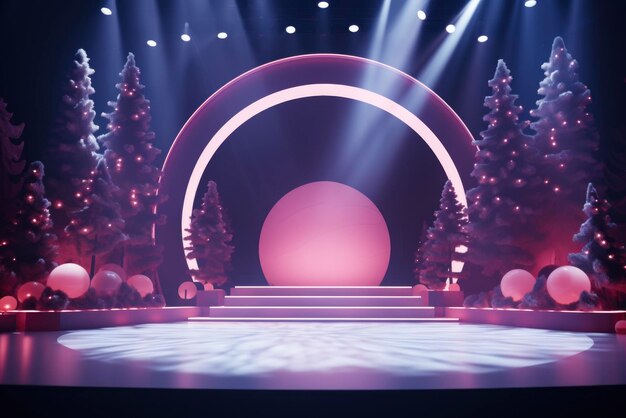 Stageontwerp met kerstconceptelement