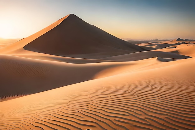 A staggering see of forsake sand rises with delicate morning light Creative resource AI Generated