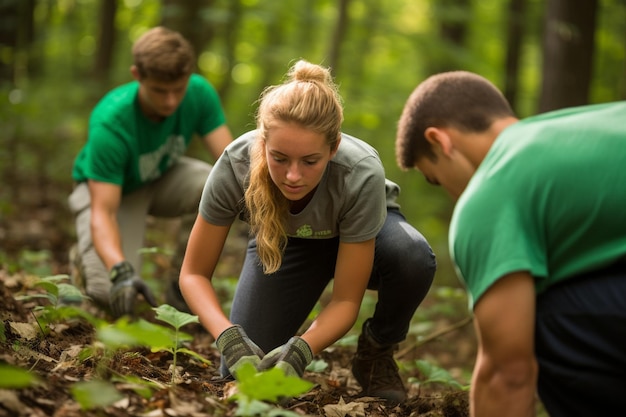 Foto stagiaires die aan een project voor de planning van evenementen werken