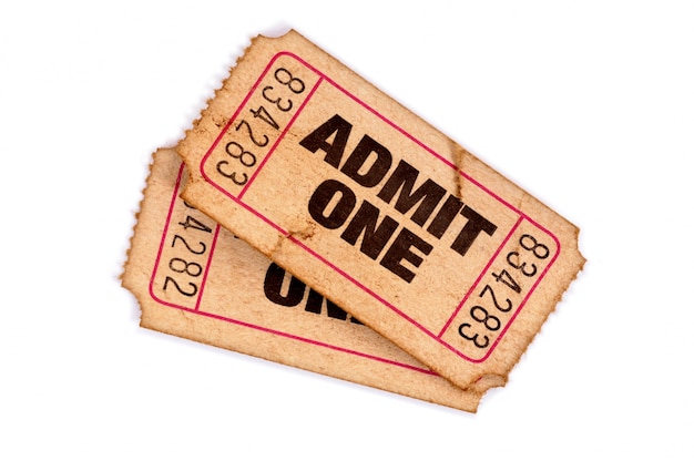 stained and damaged admission tickets