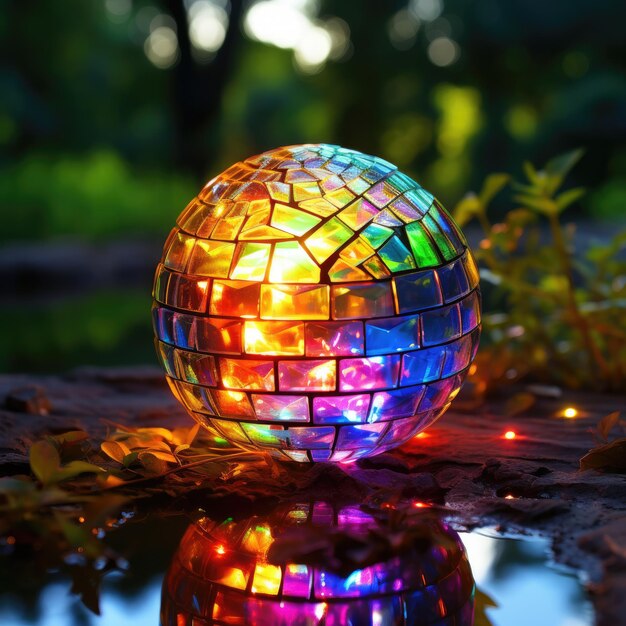 写真 ステンド グラス 美しい魔法の素晴らしいファンタジー ミラー ディスコ ボール