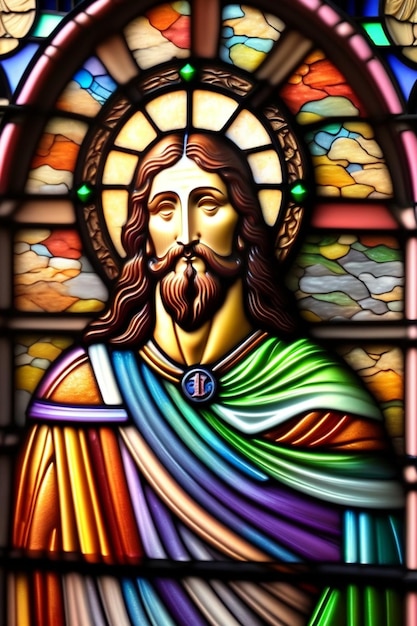 Stained glass Jesus