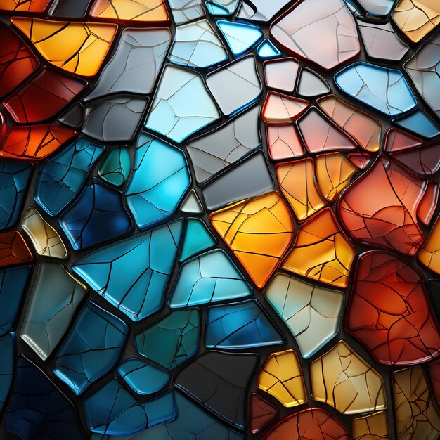 Photo stained glass mosaic texture