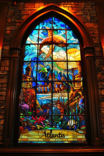 Photo stained glass window in st augustine florida usa