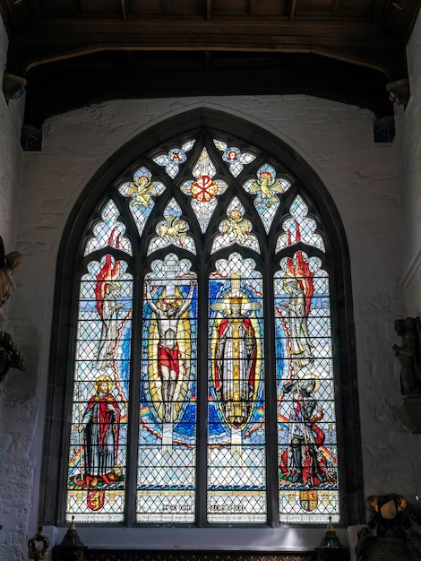 Stained Glass Window in St Olave's Church Seething Lane London