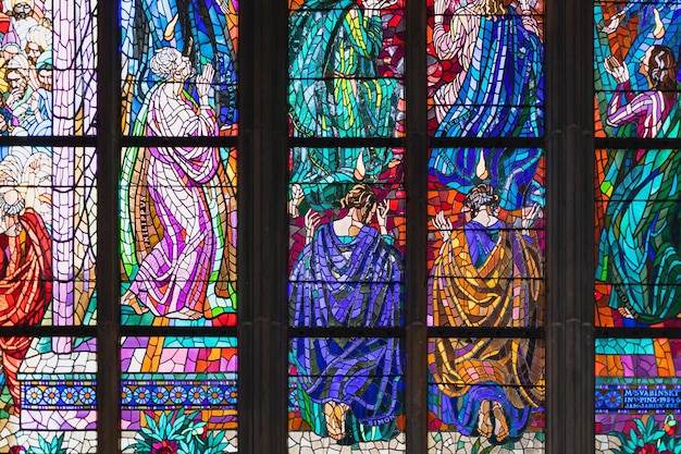 Stained glass windows of St Vitus Cathedral, Prague