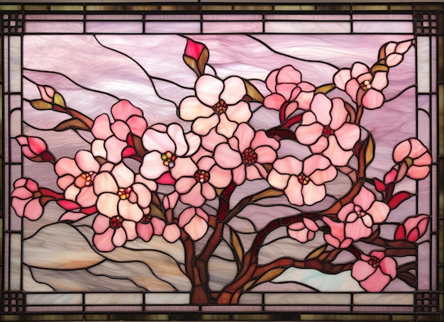 stained glass with flowers