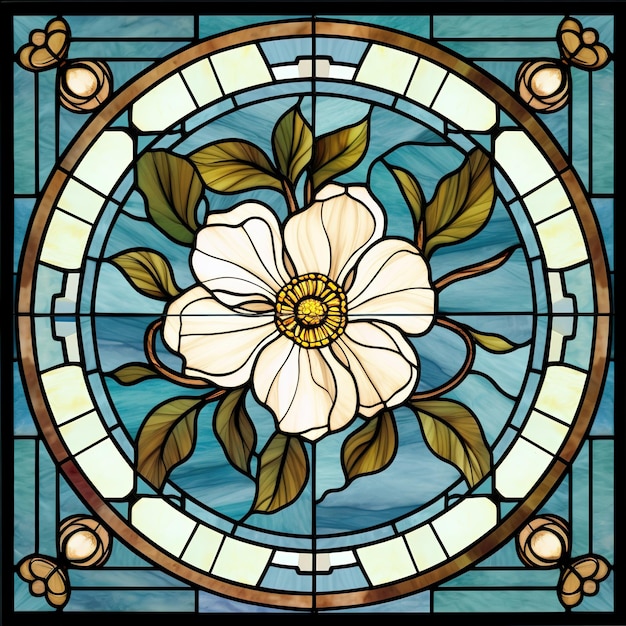 stained glass with flowers