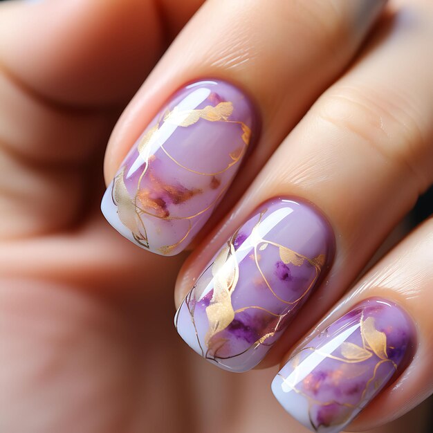 Stained Watercolor Nails Design Blended Watercolor Patterns Concept Idea Creative Art Photoshoot