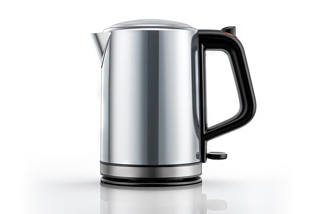 Stainless kettle on white background