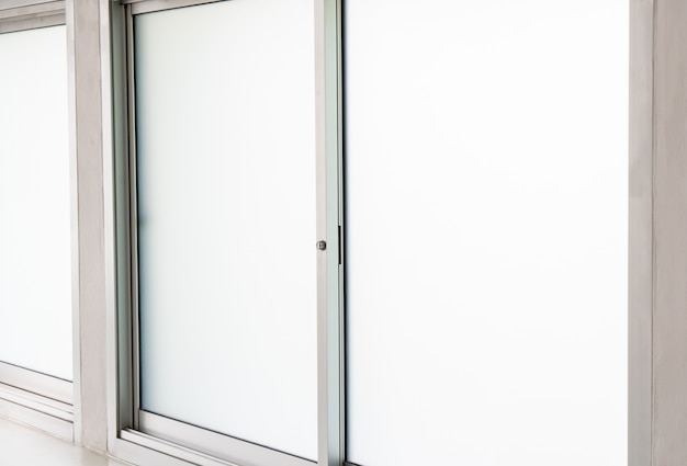 Stainless steel clear glass window view inside house