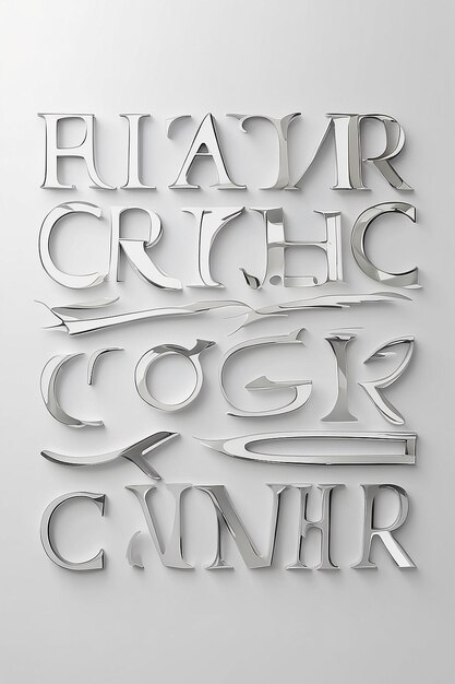 Stainless Steel Cutout Letters Mockup with blank white empty space for placing your design