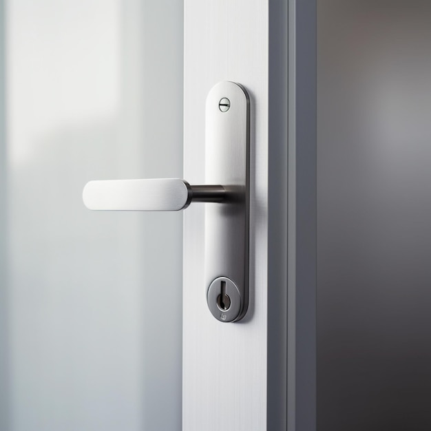 a stainless steel door handle