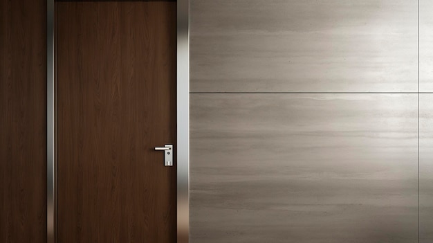 Photo stainless steel flush door