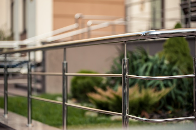 Stainless steel metal railings outdoor modern buildings