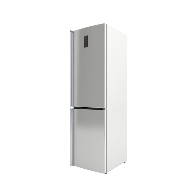 Photo stainless steel modern refrigerator 3d illustration no shadow