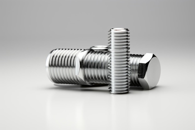 Photo stainless steel nut and bolt isolated on a white background