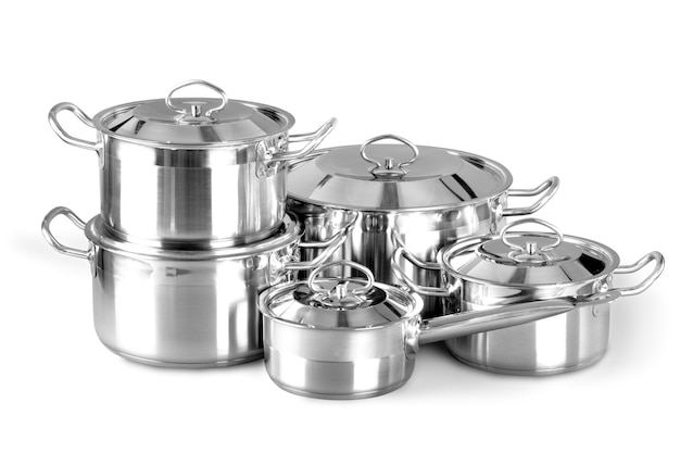 Stainless steel pots and pans