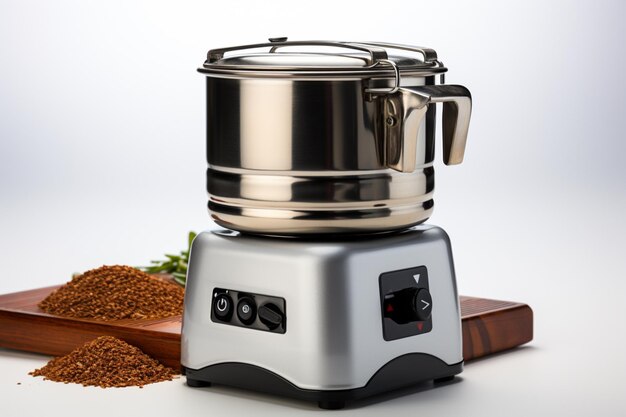 Stainless Steel Puttu Maker op witte achtergrond