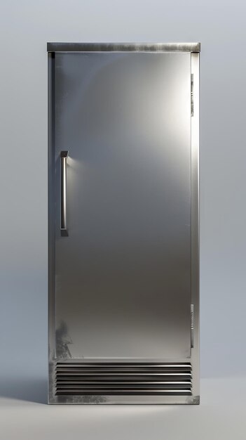 Photo stainless steel refrigerator on isolated background