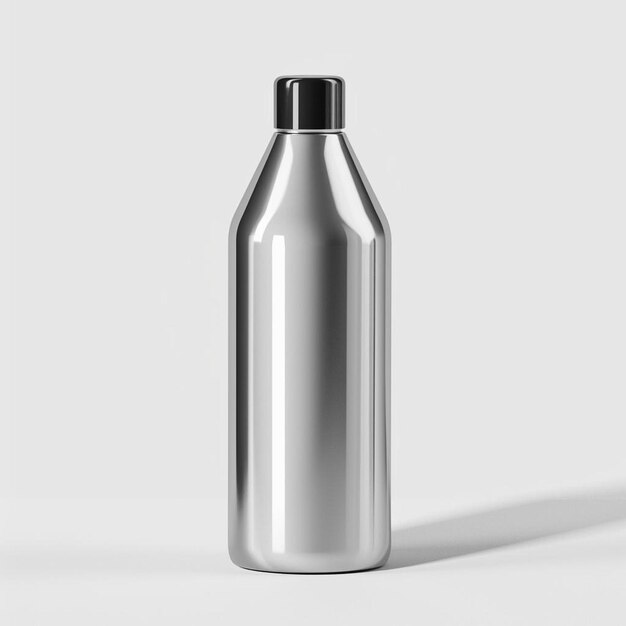 Photo a stainless steel water bottle on a white surface