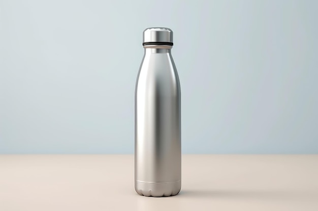 A stainless steel water bottle