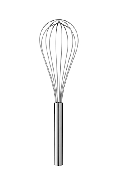 Stainless steel whisk isolated on white