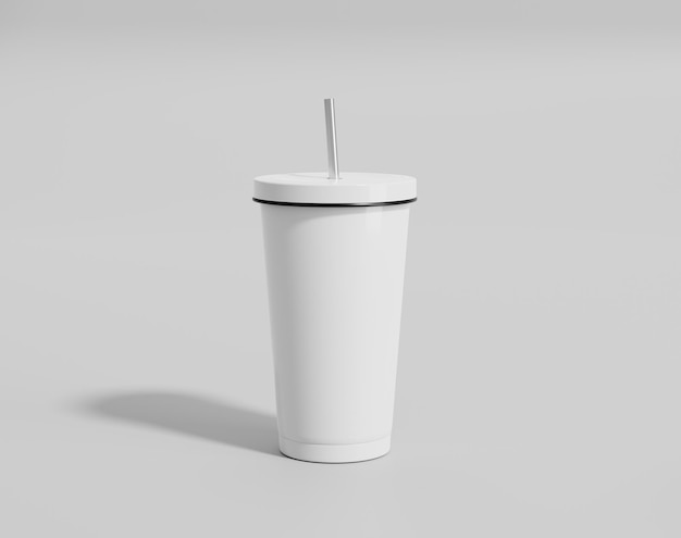 stainless thermos water bottle mockup