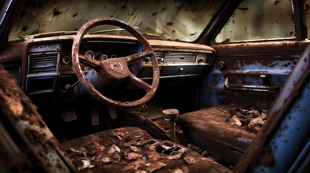 Photo stains dirty car interior