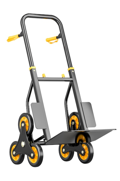 Photo stair climbing hand truck heavyduty trolley cart with telescoping handle and rubber wheels 3d rendering