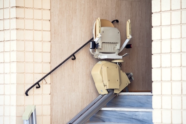 Stair elevator for disabled people. Chair lift