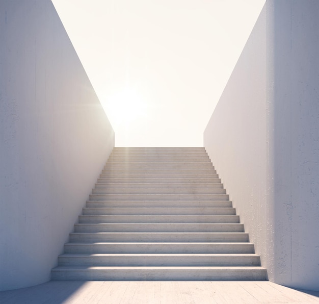 Stair step to the light Concept for achievment or goals