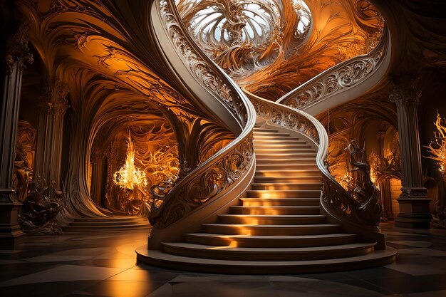 Photo staircase_ascending_towards_radiant_brightness