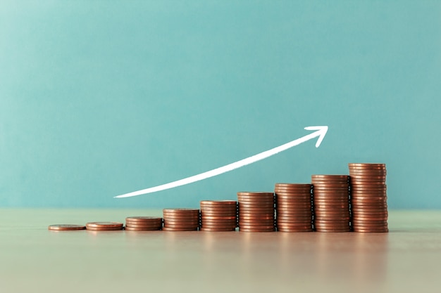 Photo staircase of coins