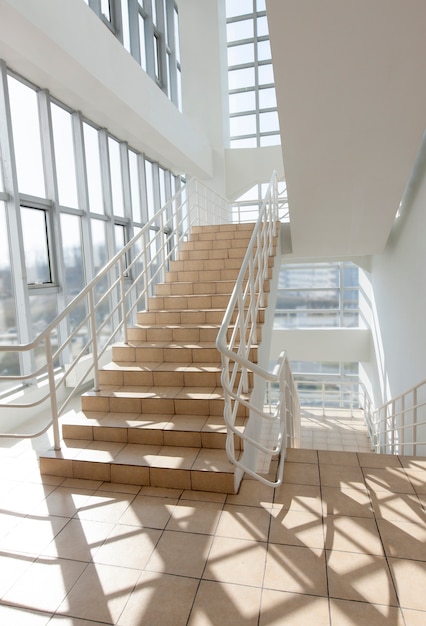 Staircase - emergency exit in hotel, close-up staircase, interior staircases