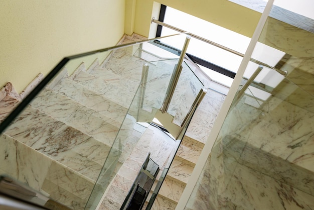 Staircase in the entrance of an apartment building