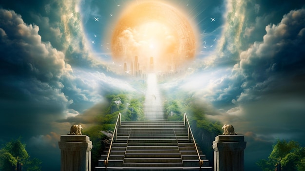 Staircase leading to heaven Generative AI i