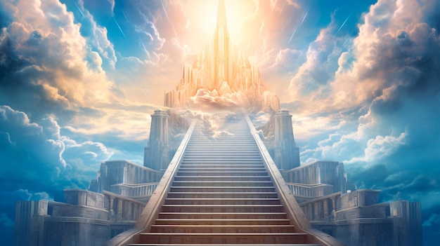 Staircase leading to heaven Generative AI illustrator