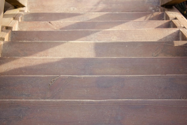 Staircase steps made of wood Wooden steps for ascent and descent